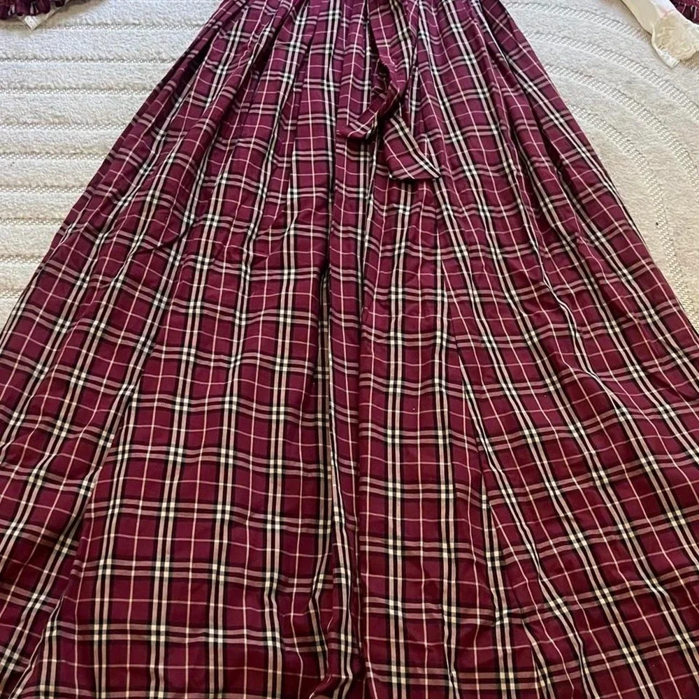 Victorian Plaid Dickens Fair Carol Caroler Dress size M Period Theater Costume